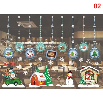 2021 Vianočné Stenu Stcikers Nový Rok Okenné Dekorácie Santa Claus Domova PVC Vinyl Stenu Módny Dom Dekorácie