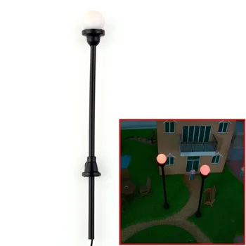 20pcs 1:100 Jednu Hlavu Lamppost Lampa HO Meradle Black Street Záhrada Rozloženie Model Parku Miniatúr Lampy