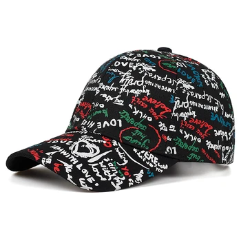 Nové módne graffiti šiltovku vysokej kvality lásky tlač otec klobúk hiphop vonkajšie voľný čas spp nastaviteľné bavlna šport klobúk