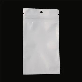 100ks 6x10cm Biele Transparentné Zips, Taška na Príslušenstvo Šperky Plastové Šperky Balenia Retail Malí Taška