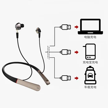 Bezdrôtové Slúchadlá Bluetooth 5.0 Športové Slúchadlá In-Ear Hifi Neckband Slúchadiel Stereo Slúchadlá s Štyroch Pohybujúcich Zvitkov pre Telefóny