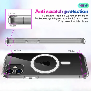 Úradný Magsafe Telefón puzdro pre iPhone 12 Mini Pro Max 5.4 6.1 6.7 Podporu Bezdrôtového Nabíjania priehľadný Akrylový Kryt Ochrana Pevného