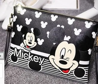Disney Mickey Plienka Taška Taška cez Rameno Minnie Cartoon Messenger Taška PU fashion lady ženy vonkajšie cestovné messenger taška steh