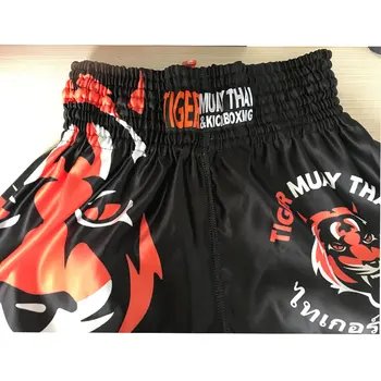 Tlač Tiger Muay Thai Kickbox Šortky Mužov Priedušná Anti-wear Fitness Cvičenie Šortky Boxerské Šortky boxeo mma Šachty