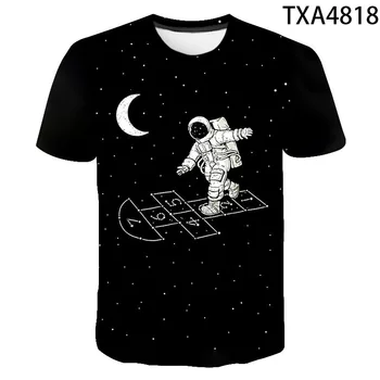 2020 Bežné 3D T Shirt Muži, Ženy, Deti Priestor Astronaut Planéty Preskúmať Digitálna Tlač Kozmonaut T-shirt v Pohode Chlapec Dievča Topy Tees