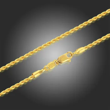 Žltá Zlatá Farba 30 cm-80 cm 2 mm šírka Dlho Twisted Lano, Reťaz Krátke Choker Náhrdelník Pre Ženy, Pánske Šperky kolye collier ketting