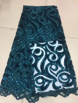 2018Top predaj módnych Velvet Nigérijský Čipky Textílie Dubaj Vyšívané francúzskej Čipky a Tylu Najnovšie Afriky Čipky Textílie Flitrami VÍNO