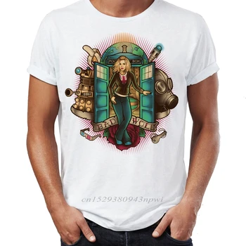 Hip Hop Muži T-shirts Lekára, Ktorý Rose Tyler Zlý Vlk Úžasné umelecké Diela Vytlačené Ulici Chlapci Topy & Tees Swag Bavlna Camiseta