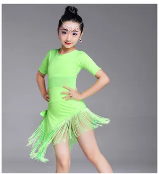 Moderné Dievča latinské Tanečné Šaty Pre Dievčatá Salsa tango sukne Spoločenský Tanec Šaty dieťa Súťaž Dancewear Deti Tanečné Kostýmy