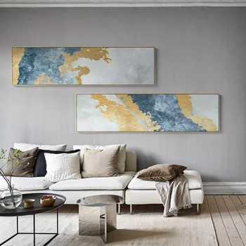 Moderné Abstraktné Modrá Matné Zlato Mramoru Pozadí Plagáty Plátno Na Maľovanie Na Stenu Umenie Vytlačí Obrázok Spálne Domáce Interiér Zdobia