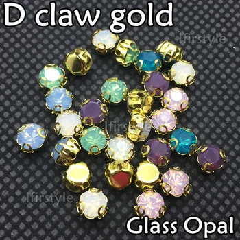 100ks/veľa kvalitných 5mm Kolo Sklo chatons Šiť na Drahokamu Mix Opal Farby crystal kamienkami s zlata D pazúr kamienkami