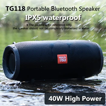 TG118 Prenosný Bluetooth Reproduktor 40W Vysoko výkonný Bezdrôtový Stĺpec Subwoofer Hudobné Centrum BoomBox 3D Stereo FM/TF/AUX 3600mAh