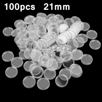 100*Mince Držiteľov Vysoko Transparentný Náter Na Medené Mince, Pamätné Mince 18 mm/21 mm/22mm/24mm/26 mm/30 mm/33 mm/39 mm/40.6 mm