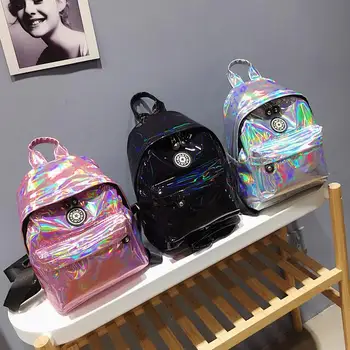 Ženy Tašky hologram laser batoh pre dospievajúce dievčatá chlapci študentov schoolbags batoh holografické batohy Nové Cestovné Mochila