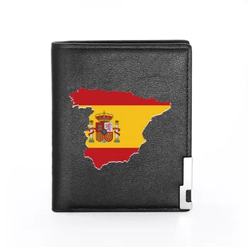 2020 Módne Španielsko Mapa Tlač Pu Kožené Peňaženky Muži Ženy Bifold Kreditnej Karty Držiteľ Krátke Kabelku Muž