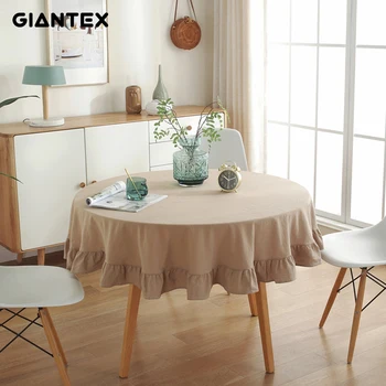 Giantex Prehrabať Deco môcť Handričkou Bavlna Obrus Kolo Obrusy Jedálenský Stôl Kryt Obrus Tafelkleed plášti mesa príkrovu