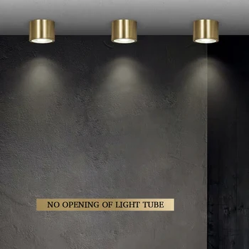 Meď Povrchovú montáž Stropu Downlight 7W LED Stropné Bodové Svetlo pre Obývacej Izby, Spálne, Chodby, Bodové Svetlo Domova Zariadenie