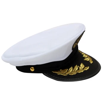 Dospelých Jachta Loď Kapitána Klobúk Navy Spp Loď Námornícky Kostým Party Maškarný Čierna+Biela