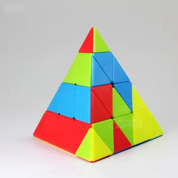 Fanxin Pyramídy Kocka 4x4 Pyraminxcubes 4x4x4 Magické Kocky Rýchlosť Puzzle Stickerless Vzdelávacie Hračky pre Deti Cubo Magico