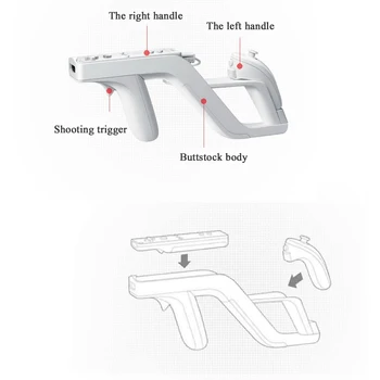 2 Ks/Veľa Zapper Odnímateľný Streľbe Zbraň Pre Nintend Wii Remote Doprava Doľava Nunchuk Joystick Wii Herné Príslušenstvo