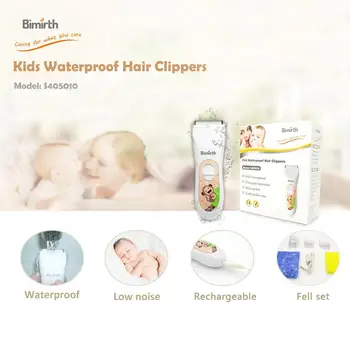 Nepremokavé Ultra-Tichý USB Nabíjateľné Profesionálne strihanie vlasov Hair Clipper Pre Dieťa Deti detský Jednoduché Domáce Použitie