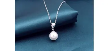 Horúce predávať vysoko kvalitné 12mm Shell pearl & 925 sterling silver dámy je prívesok šperky, náhrdelníky drop shipping darček k narodeninám