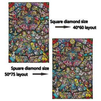 NOVÝ Kreslený obrázok Diamond Výšivky DIY Vyšívanie Diamond Maľovanie Cross Stitch Kamienkami Maľovanie Domova MH283