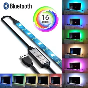 USB TV LED Podsvietenie Mobilného Telefónu Bluetooth APP A Diaľkové Ovládanie 5V Svetla na Pozadí Pás Farebné Smart RGB Nepremokavé