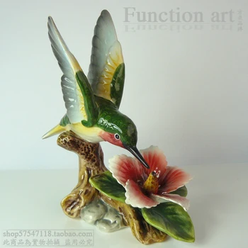 Keramické kvet, vták figúrky domova keramické Kolibrík ornament remesiel miestnosti dekorácie, porcelánové sošky zvierat