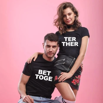 Lepšie Spolu Zodpovedajúce T-Shirts pre Páry Jeho & Jej T-shirts Milovníkov Oblečenie medové týždne Tričko Valentine Svadobný Dar