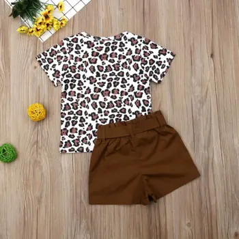 PUDCOCO UK Batoľa Detský Baby Girl Dojčenské Oblečenie Leopard Tlač T-shirt Topy, Nohavice, Oblečenie Podporu veľkoobchod