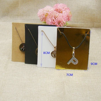 ZerongE šperky 7*9 cm biela/kraft/čierna/zlatá farba papiera náhrdelník package karty 100ks +100 ks funkcie opp taška na šperky zobraziť