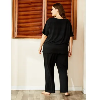 Maketina 4XL Ženy, Plus Veľkosti Dvoch-dielny Tlač Pyžamo 2020 Letné Pyžamo Krátky Rukáv Veľkosť Mäkké Sleepwear Plavky
