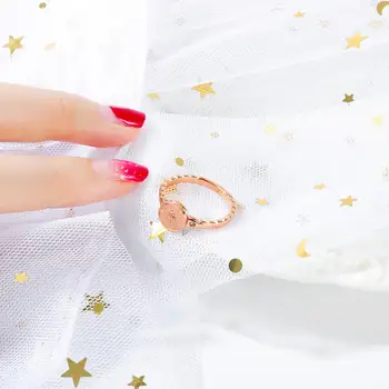 2020 módne zirkón kráľovná mince, prstene pre ženy vintage kpop nehrdzavejúcej ocele rose gold prst šperky príslušenstvo anel de namoro