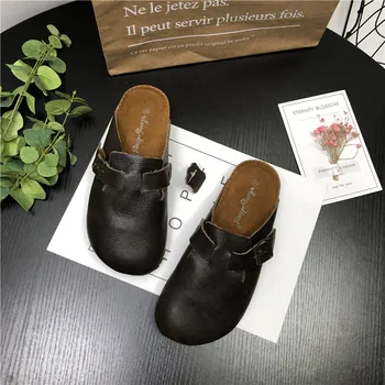 Careaymade-Originálne kožené papuče,čistý ručné cowhide ploché poltopánková obuv, kórejská verzia Pohodlné topánky dámske