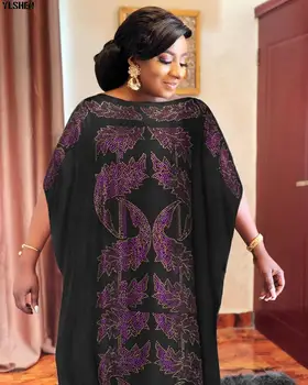 Africké Šaty pre Ženy Dashiki Diamond Afriky Oblečenie Šaty Bazin Riche Sexy Šaty, Boubou Africaine Dlho Afrike Šaty Oblečenie