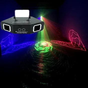 Disco Laserové Svetlo RGB Farebný Lúč Svetla Dj Efekt Projektor, Skener Laser 25in1Pattern Animácie Fáze Osvetlenie