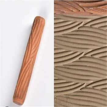 ílu polyméru textúru listov dreva koľajových kolíky keramiky nástroje jaskyniarstva škrabanie nástroj Roll Stlačí Tlač Textúra Keramické nástroje