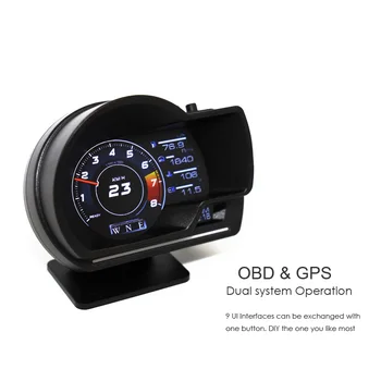 EANOP HUD L200PRO OBD+GPS head-up display OBD2 Skener Auto, Palubný Počítač, Rýchlosť OTÁČOK za minútu Olej consuption Turbe Tlak displej
