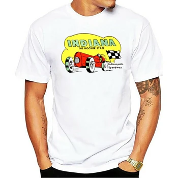 2021 Voľný čas Módne bavlny O-neck T-shirt decalque de viag indiana-hoosier, indianapolis speedway, indy 500