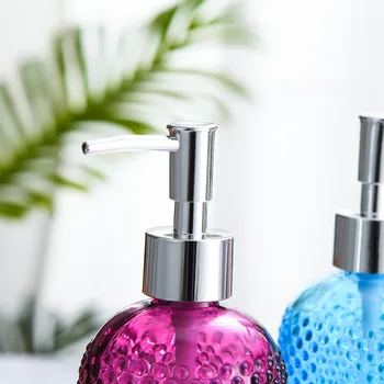 Nordic tvorivé 400 ML sklenená fľaša na mlieko push-typ prenosné šampón, sprchový gél fľašu domácej hotel kúpeľňové doplnky WSHYUFEI