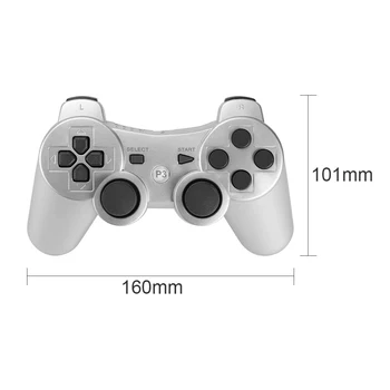 Hry Gamepads Pre PlayStation 3 Bluetooth Gamepad Duálny Vibračné Bezdrôtový Herný ovládač pre PS3 Striebro Dualshock Príslušenstvo