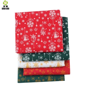 Shuanshuo Vianočné Vzor Bielizeň Textílie DIY Vianočné Dekorácie Textílie Pre Patchwork Šaty Gauč Curtain45X45CM M1-3-2