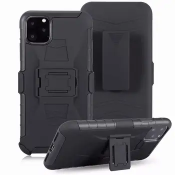 Pre Iphone 11 Pro Max Multifunkčné Black Armor Shockproof Prípade Kryt s Visí Pásu Predného Krytu pre Iphone 11 Pro Max
