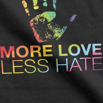 Viac Lásky, Menej Nenávidia Mužov, T Košele Gay Pride LGBT Humor Bavlna, Krátky Rukáv T-Shirt Crewneck-T-Shirt Tlač Topy