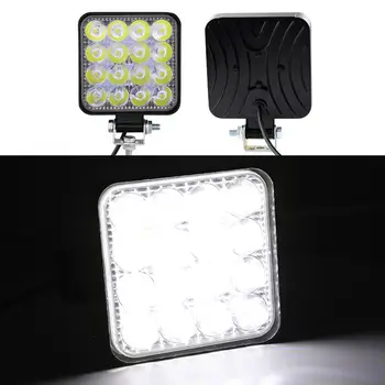 2 Ks Námestie 48W 16 LED Flash Strobe Light Nepremokavé Varovanie Lampa pre Auto Truck Motocykel Jasné Svetlo Strobe Lampy Kit Systém