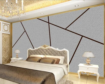 Vlastné tapetu foto geometrické grafické linky šedá nástenná maľba domáce dekorácie obývacia izba, spálňa pozadí steny 3d tapeta nástenná maľba