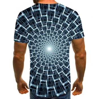 Camiseta 3D patrón nepravidelný de los hombres estampado de manga corta de verano bežné cuello redondo Camiseta divertida forma pa