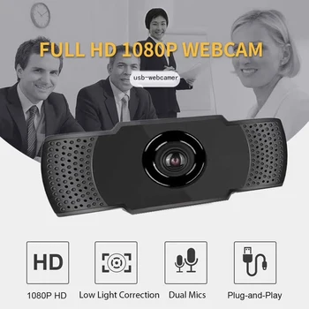 1080P HD v PC USB Webkamery Nastaviteľné Počítač 2MP Webová Kamera s Mikrofónom pre Live Broadcast Video Online Výučby Konferencie