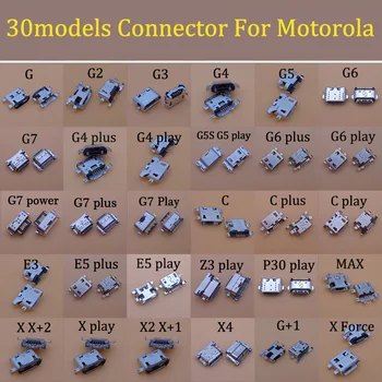 30models Micro USB Konektor Nabíjania Socket Port Pre Motorola Moto G G2 G3 G4 G5 G6 G7 G5S plus hrať power C E3 E5 Z3 P30 MAX